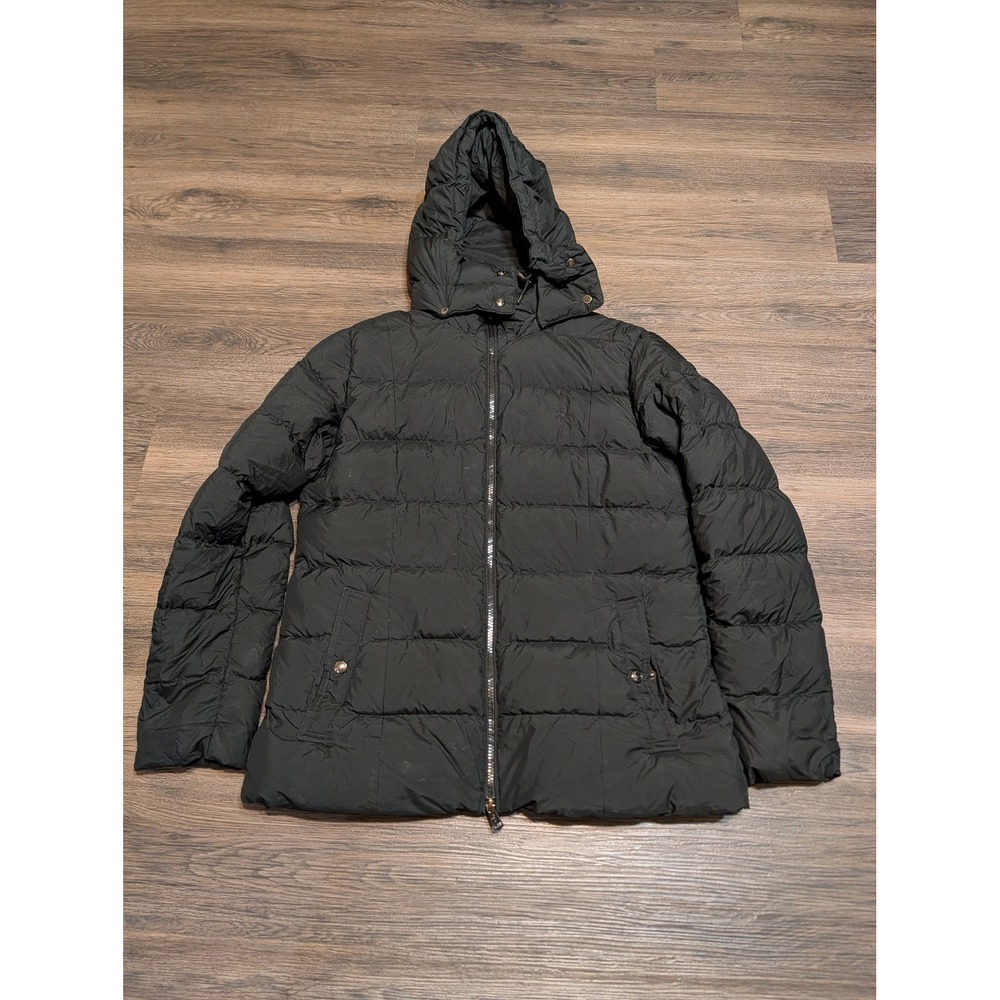 Polo Ralph Lauren Mens Black Quilted Puffer Jacket Removable Hood Large